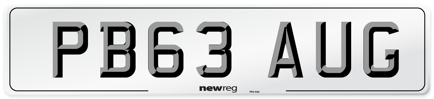 PB63 AUG Number Plate from New Reg